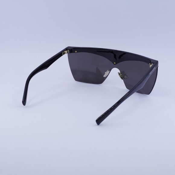 Saint Laurent SL614MASK 001 Sunglasses Black Shield Frame, Black Lenses - Picture 4 of 11